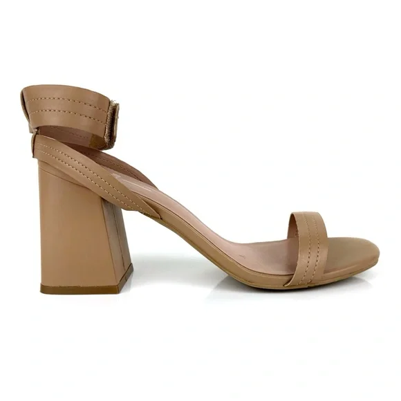 Linea Paolo Women's Emmie Ankle Strap Heeled Sandals Tan Size 9.5 - Picture 3 of 13